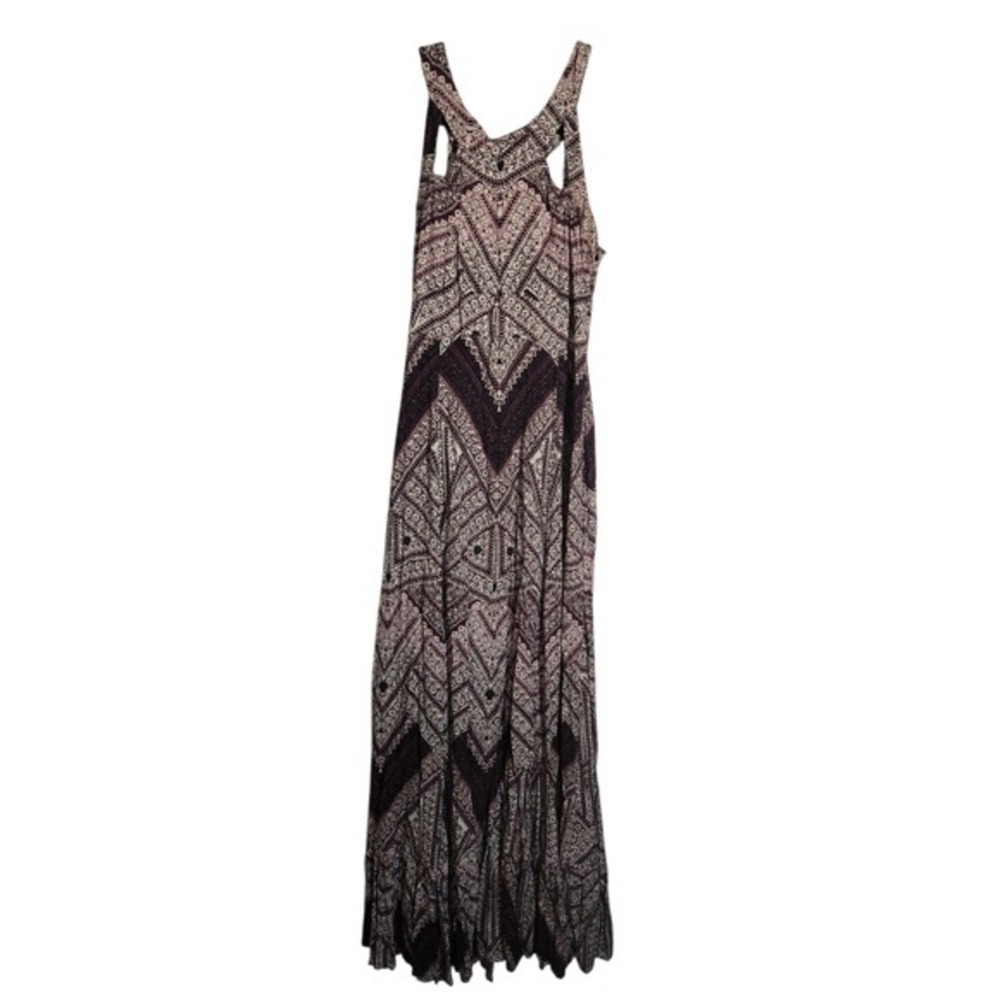 Seven Seven Bohemian Geometric Print Maxi Dress Lace Up Back Women's Size 10